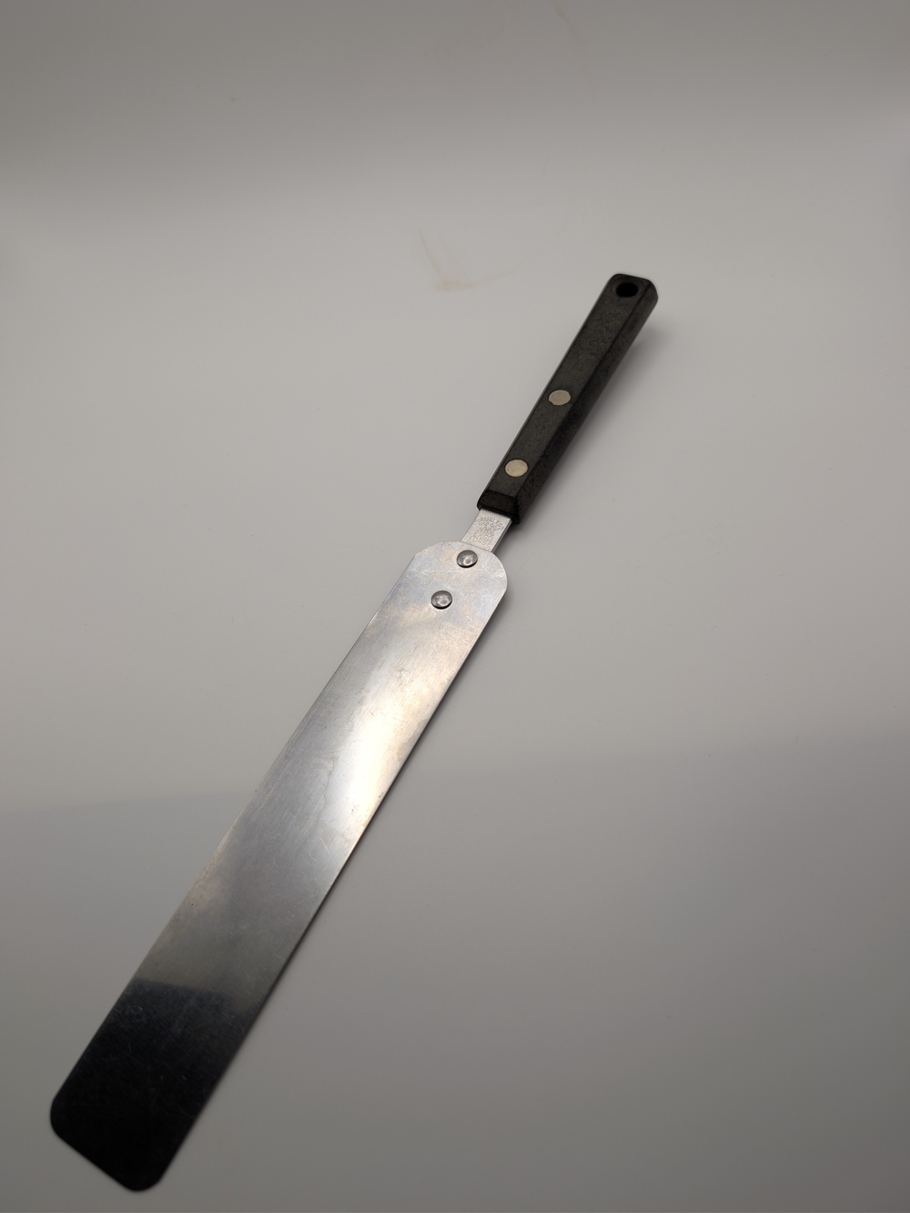 Ekco Forge Flat Spatula Frosting Spreader Stainless Steel Black USA VTG